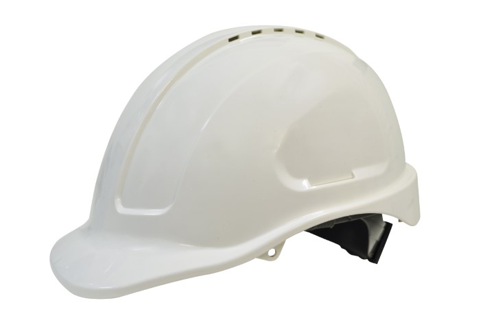 MAXISAFE WHITE VENTED HARD HAT WITH RATCHET HARNESS 